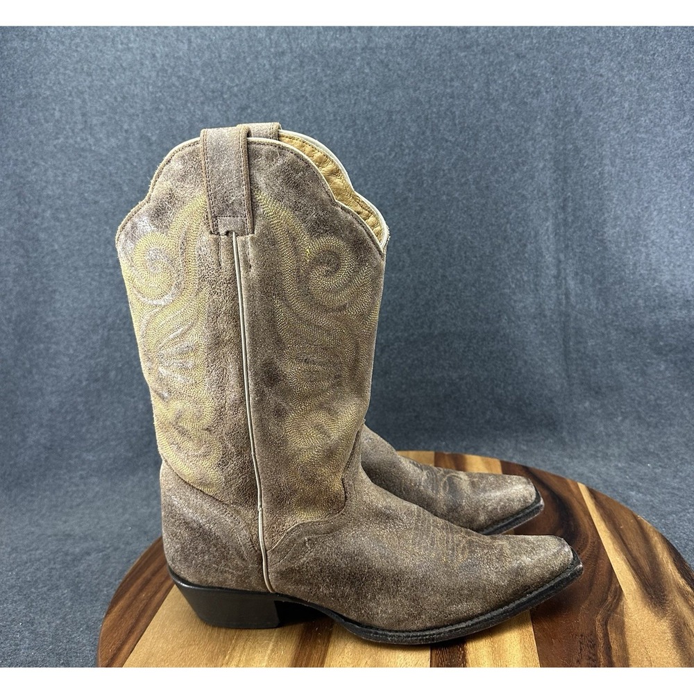 JB Dillon Brown Leather Snip Toe Cowboy Boots Western Womens Size 10B JBW2236